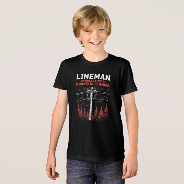 Camiseta Lineman Humor: Poloneses em Cima como um Clima de  (Frente Completa)