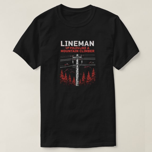 Camiseta Lineman Humor: Poloneses em Cima como um Clima de  (Frente do Design)