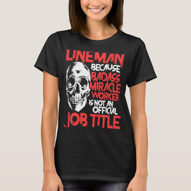 Camiseta Lineman Job Título American Electronics Cable Wire (Frente)