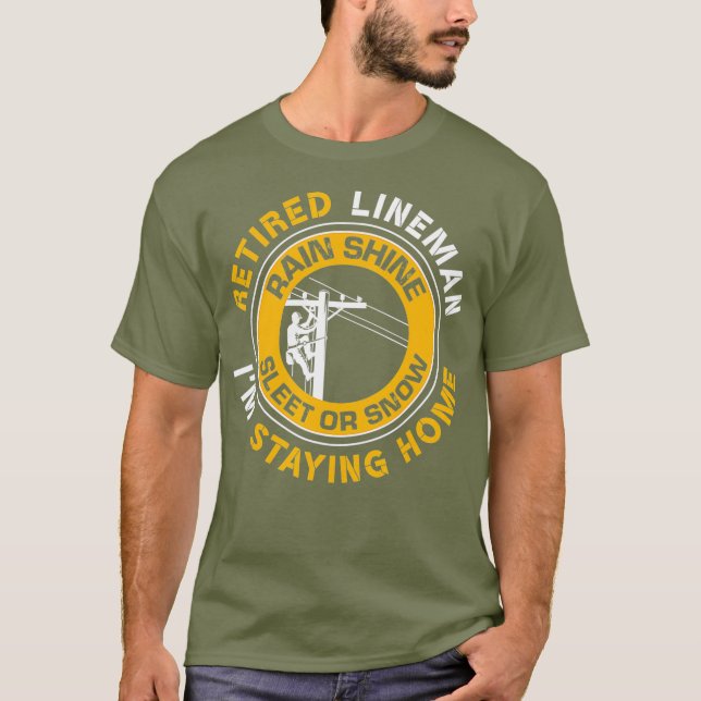 Camiseta Lineman Lineworker, aposentado, Power Lineman (Frente)