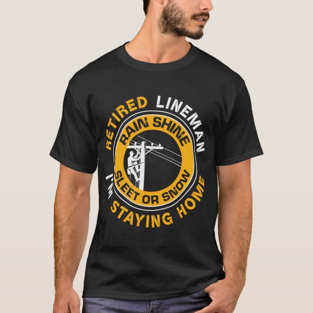 Camiseta Lineman Lineworker aposentado Power Lineman Retire (Frente)