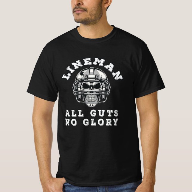 Camiseta Lineman não tem coragem de jogar futebol glorioso (Frente)