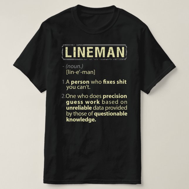 Camiseta Lineman Real American Definition (Frente do Design)