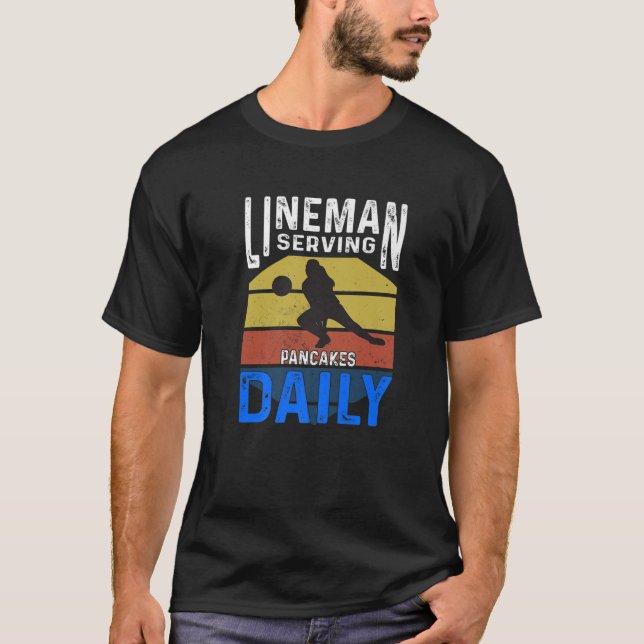 Camiseta Lineman Servindo a Ofensiva Diária de Futebol de P (Frente)