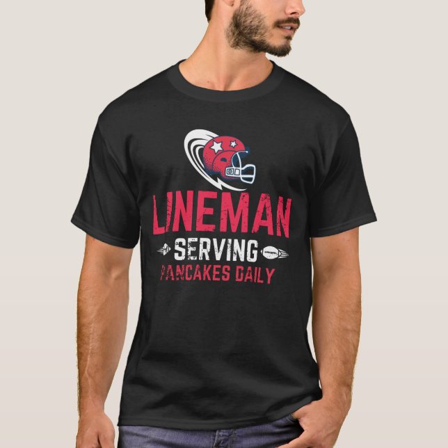 Camiseta Lineman Servindo Pancakes Diariamente/Futebol LINE (Frente)