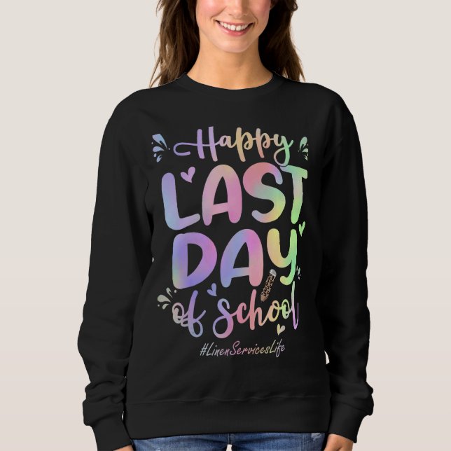 Camiseta Linen Services Happy, Dia Passado, Tie Dye (Frente)