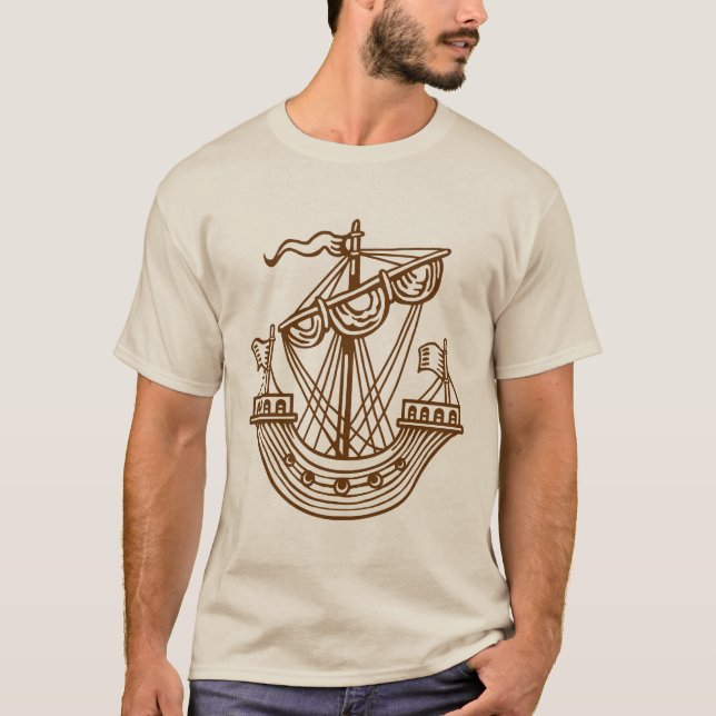 Camiseta Linfhad (navio heráldico) - Noz (Frente)