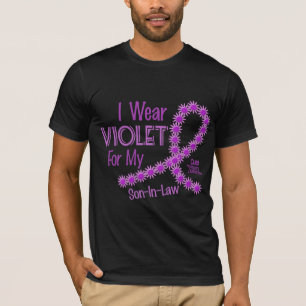 Camiseta Linfoma de Hodgkins eu visto a violeta para meu
