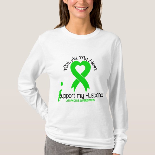 Camiseta LINFOMA eu apoio meu marido (Frente)