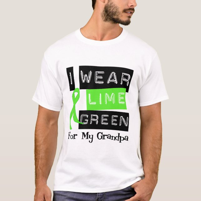 Camiseta Linfoma eu visto a fita do verde limão para meu (Frente)