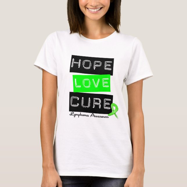 Camiseta Linfoma Hope Love Cure (Frente)