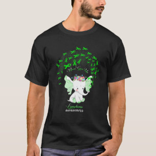 Camiseta Linfoma Sensibilização Elefante Guerreiro Verde Fi