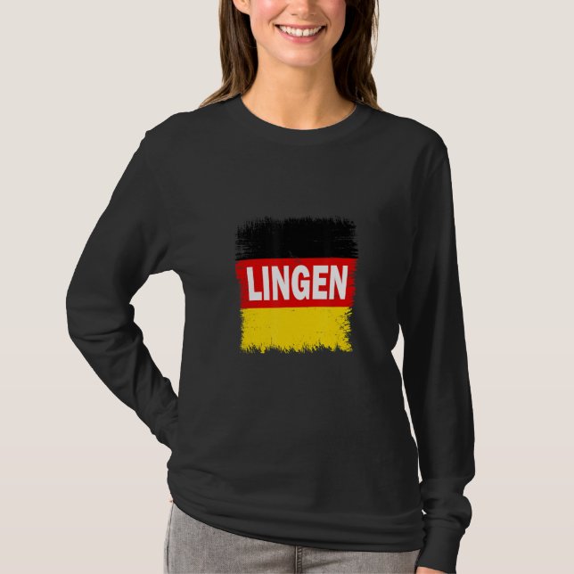 Camiseta Lingen Alemanha Com Bandeira Alemã (Frente)