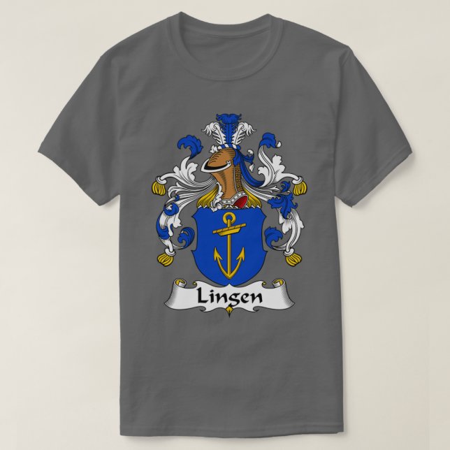 Camiseta Lingen Casaco de Guarda Familiar de Armas (Frente do Design)