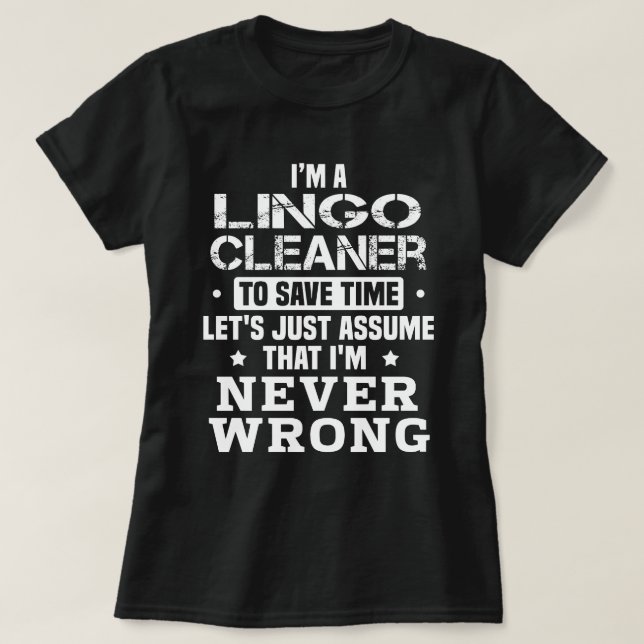 Camiseta Lingo Cleaner (Frente do Design)