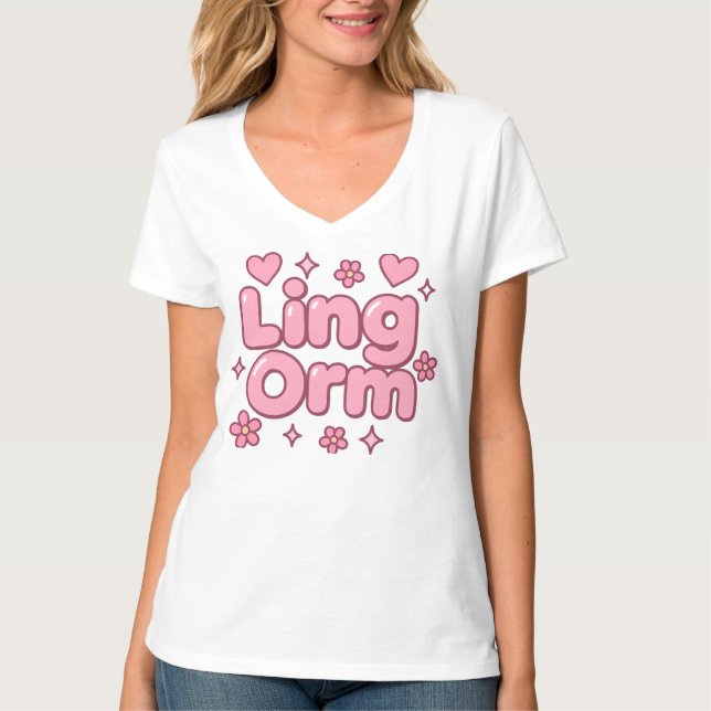 Camiseta Lingorm Kawaii Bubble Letter (Frente)