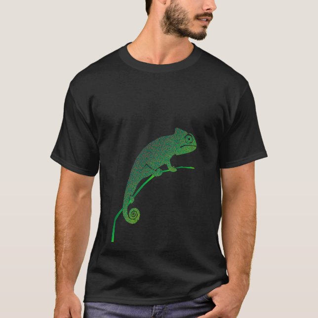 Camiseta Língua colorida dos camaleões (Frente)