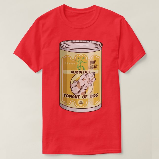Camiseta Língua das bruxas MACBETH de cães (Frente do Design)