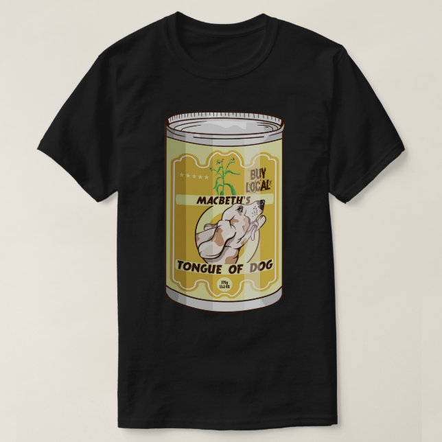 Camiseta Língua das bruxas MACBETH de cães (Frente do Design)