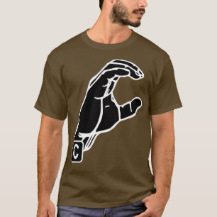 Camiseta Língua de sinais americana Carta C 1
