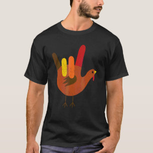 Camiseta Língua de Sinais Americana Eu Amo Você Dia de Ação