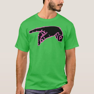 Camiseta Língua de sinais americana - Letra P cor rosa