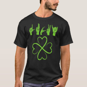 Camiseta Língua de sinais irlandesa de Dia de São Patrício