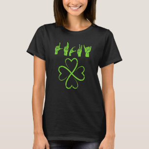 Camiseta Língua de sinais irlandesa de Dia de São Patrício