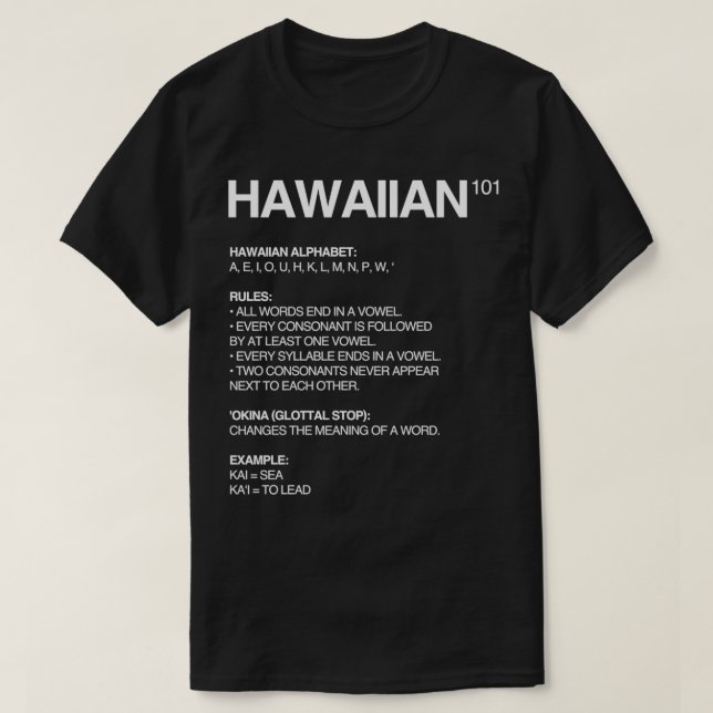 Camiseta Língua havaiana (Frente do Design)
