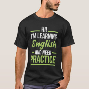 Camiseta Língua Inglesa Aprendendo Estudantes Esl