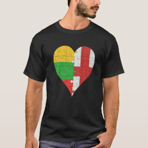 Camiseta Língua lituana Flag Heart
