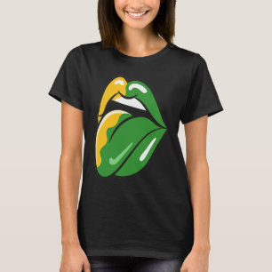 Camiseta Língua Para Fora Lábios Vermelhos Beijo Boca Batom