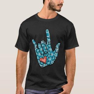 Camiseta Linguagem de Sinais Asl Eu Amo Você Gestuário Cora