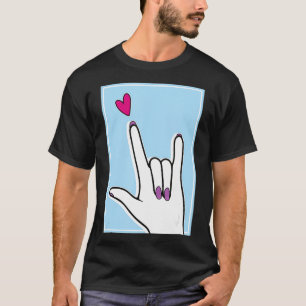 Camiseta Linguagem de Sinais ASL que te amo