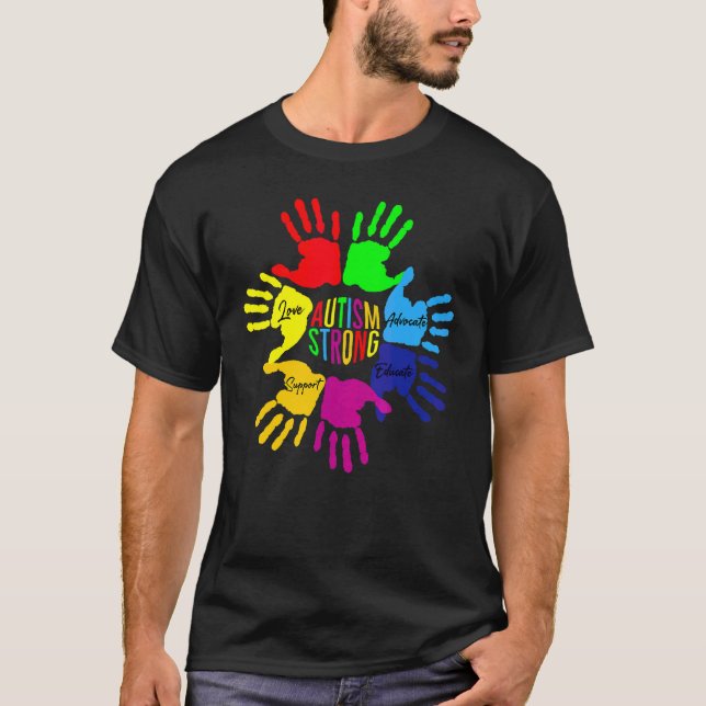 Camiseta Linguagem de Sinais com as Mãos Apoio à Conscienti (Frente)