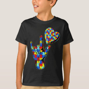 Camiseta Linguagem de Sinais de Amor Autismo Sensibilização