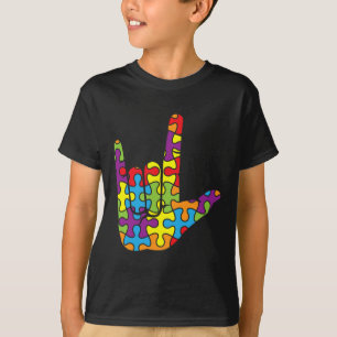 Camiseta Linguagem de Sinais de Amor da ASL - Quebra-cabeça