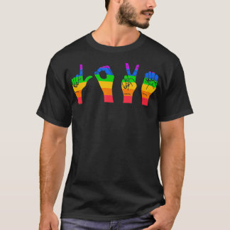 Camiseta Linguagem de Sinais de Amor Fixe ASL LGBTQ Orgulho