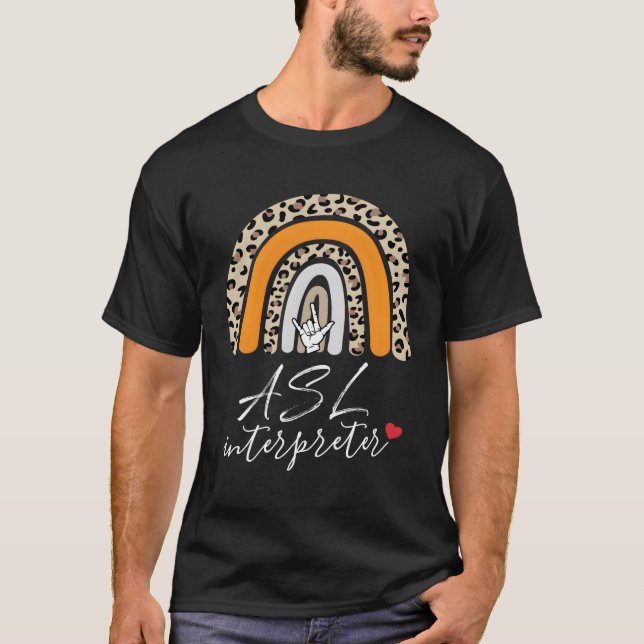 Camiseta Linguagem de Sinais de Professores do Asl Interpre (Frente)