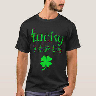 Camiseta Linguagem de Sinais Sortuda Conscientização dos Su