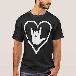 Camiseta Linguagem de Sinal Americano ASL Eu te amo Nova Co