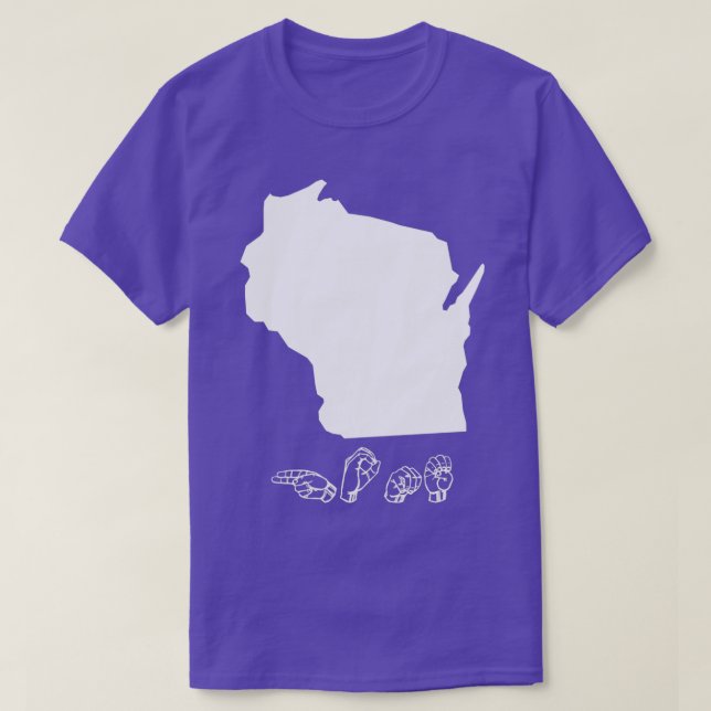 Camiseta Linguagem de Sinal Americano ASL Wisconsin T (Frente do Design)