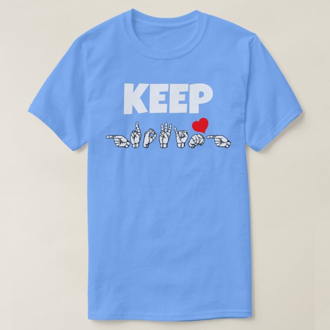 Camiseta Linguagem de Sinal ASL CRESCENTE Design 1 (Frente do Design)
