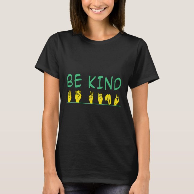 Camiseta Linguagem de Sinal de Asl Anti-bullying (Frente)