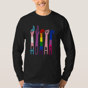 Camiseta Linguagem De Sinal Humano Falando Em Mão Trans Gay