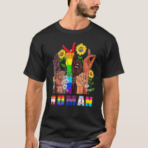 Camiseta Linguagem De Sinal Humano Falando Lgbtq+ Gay Les P
