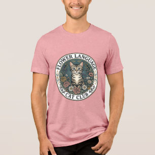 Camiseta Linguagem Floral Gato Gato Gráfico Tee Arte - Flor