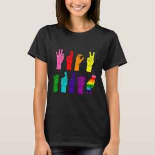 Camiseta Linguagem Gestual de Trump Sutil Anti Trump Lgbtq