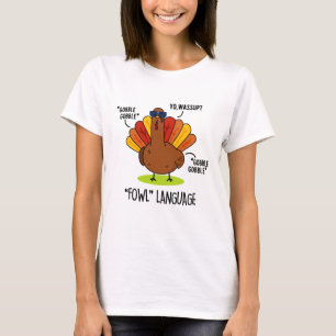Camiseta Linguagem Imprópria de Ave Piada de Peru