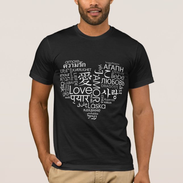Camiseta Línguas do Coração do Amor (Frente)